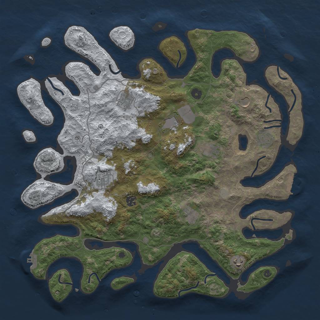 Rust Map: Procedural Map, Size: 4500, Seed: 3006278, 19 Monuments