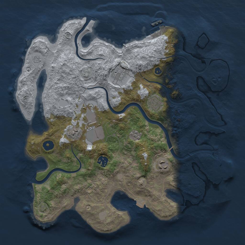 Rust Map: Procedural Map, Size: 3500, Seed: 4941275, 12 Monuments