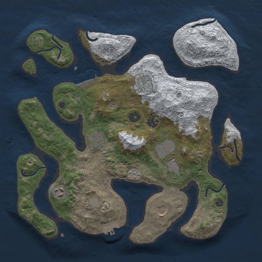 Rust Map: Procedural Map, Size: 3500, Seed: 130787, 15 Monuments