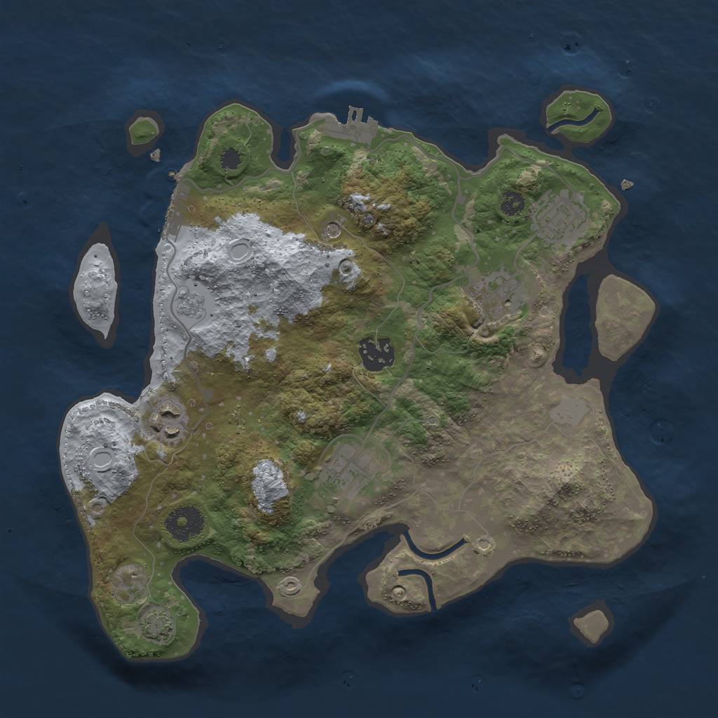 Rust Map: Procedural Map, Size: 3000, Seed: 2691005, 13 Monuments