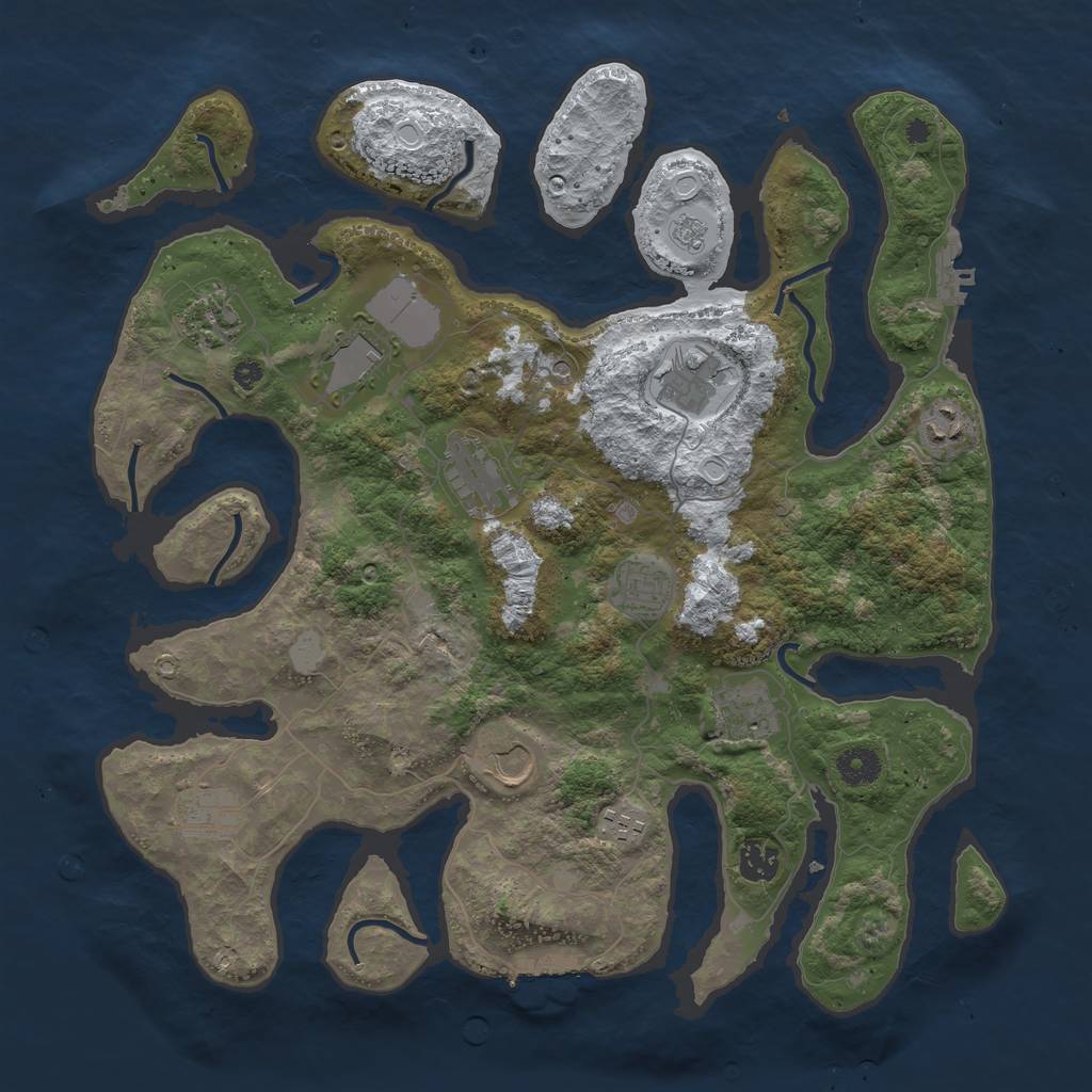 Rust Map: Procedural Map, Size: 3950, Seed: 674134242, 20 Monuments