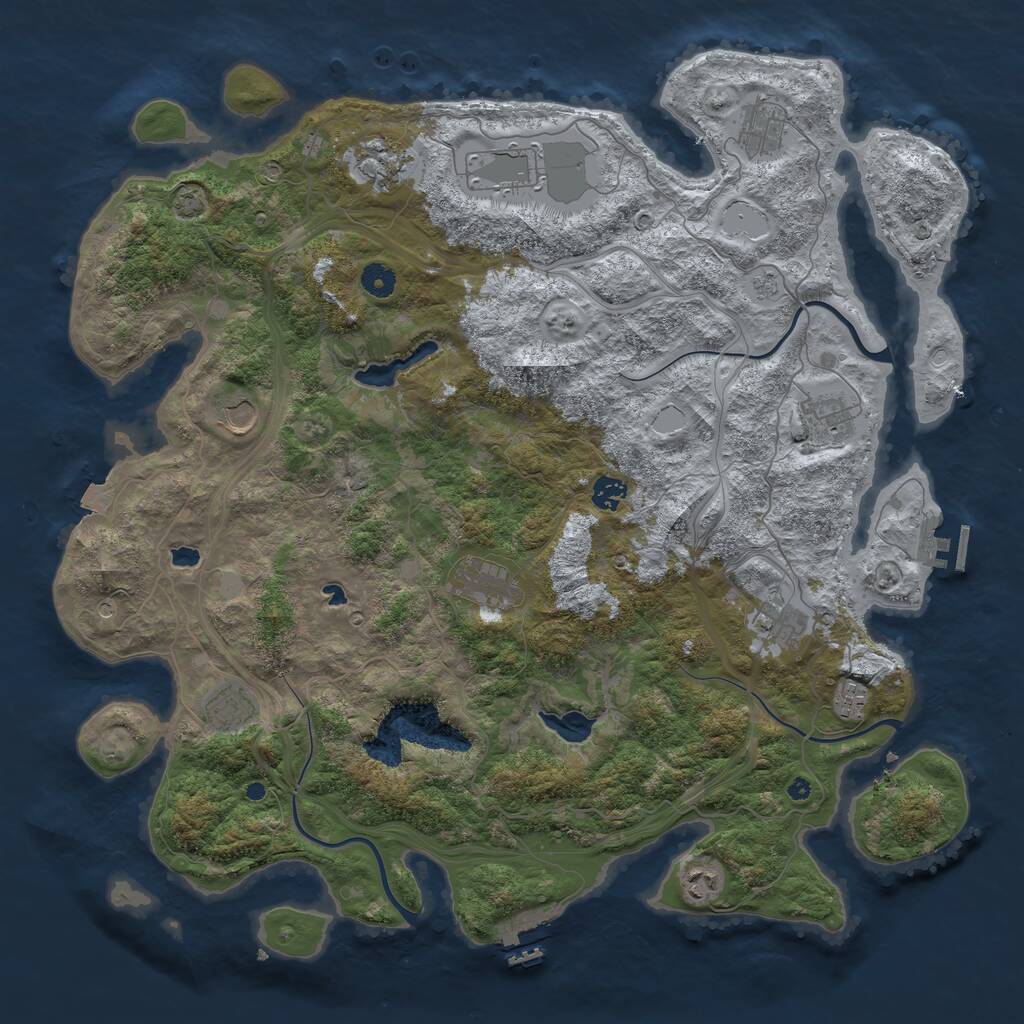 Rust Map: Procedural Map, Size: 4500, Seed: 116815544, 17 Monuments