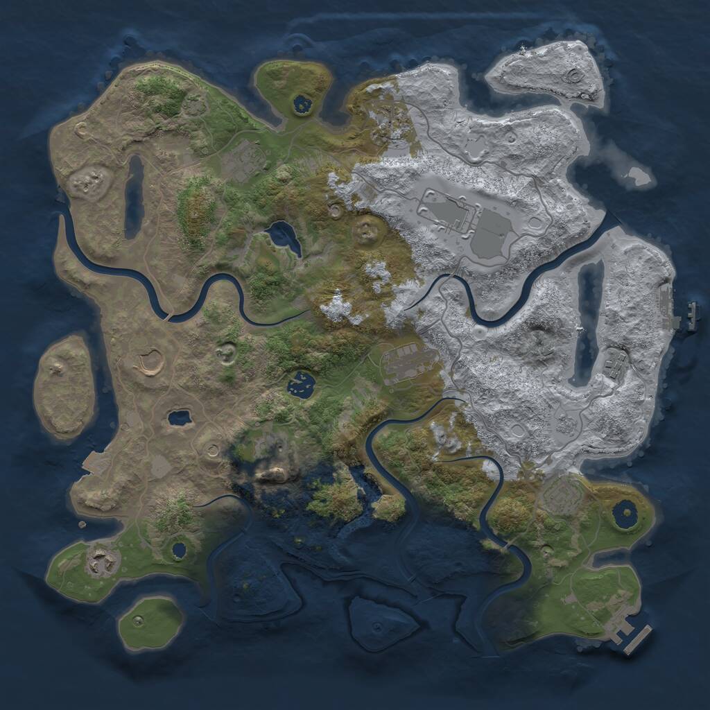 Rust Map: Procedural Map, Size: 4000, Seed: 665778, 16 Monuments