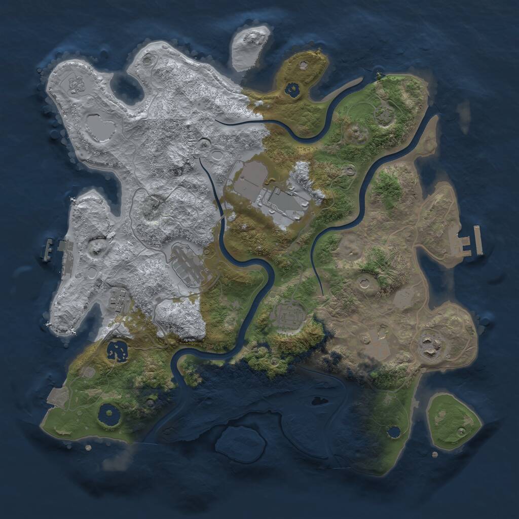 Rust Map: Procedural Map, Size: 3550, Seed: 71283, 13 Monuments