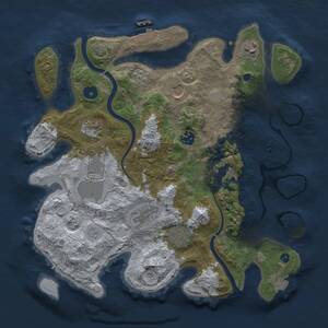 Thumbnail Rust Map: Procedural Map, Size: 3500, Seed: 9999, 14 Monuments