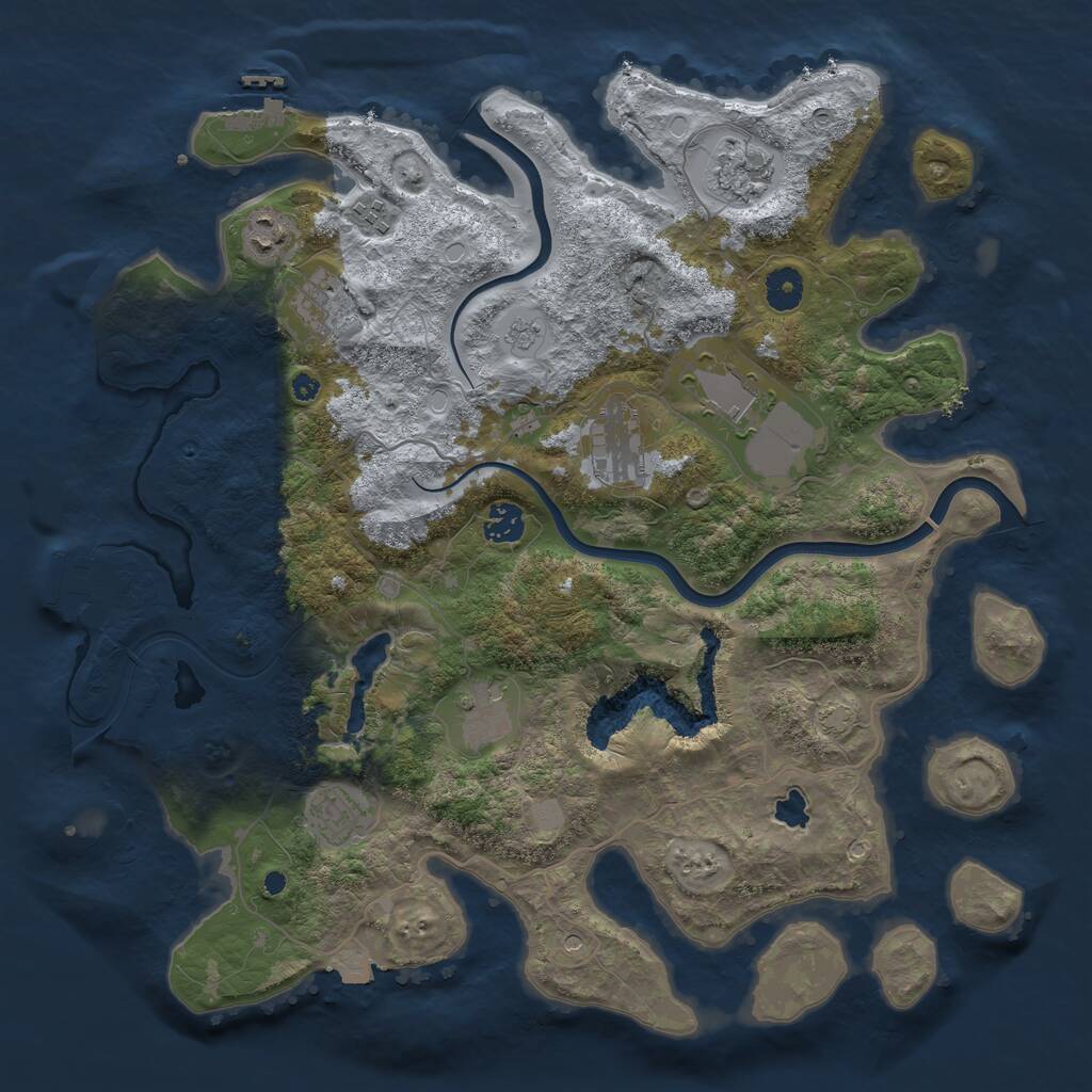 Rust Map: Procedural Map, Size: 4000, Seed: 828743, 15 Monuments