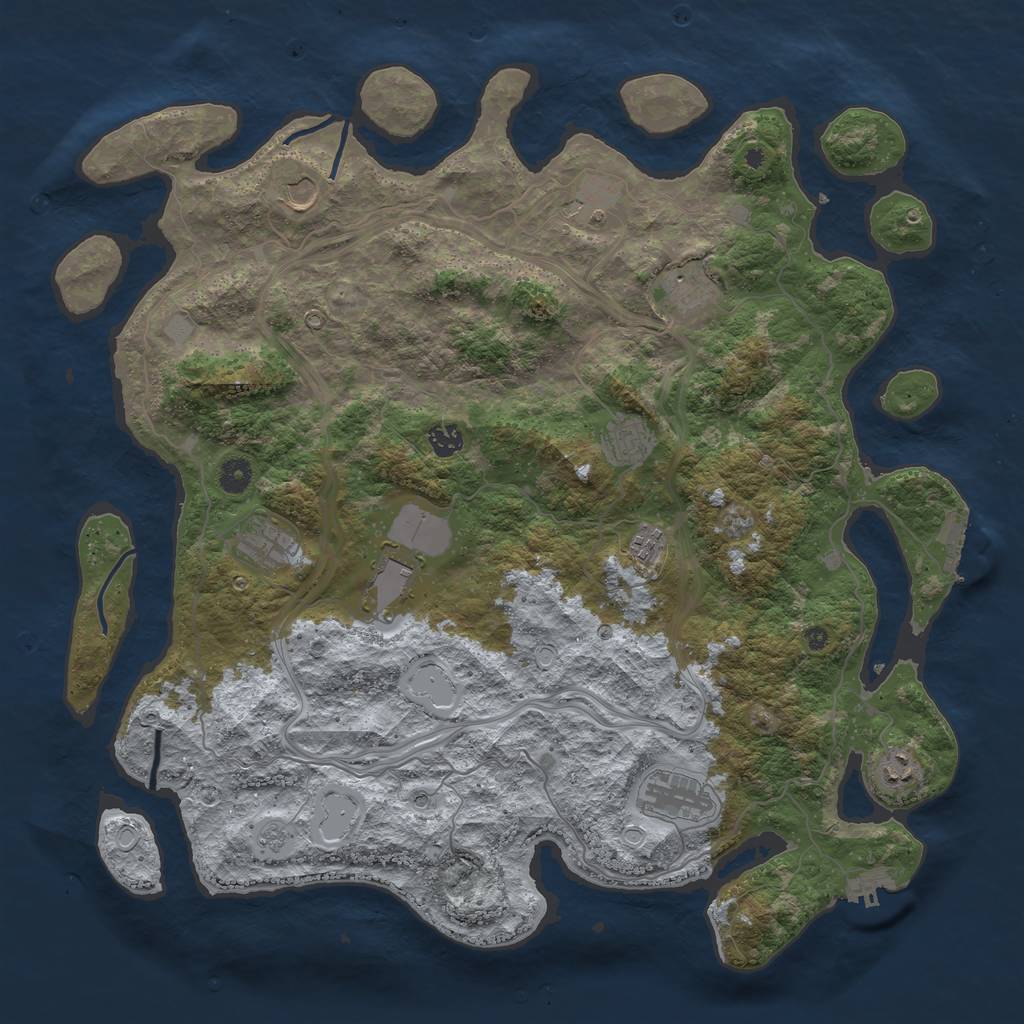 Rust Map: Procedural Map, Size: 4500, Seed: 2346988, 17 Monuments