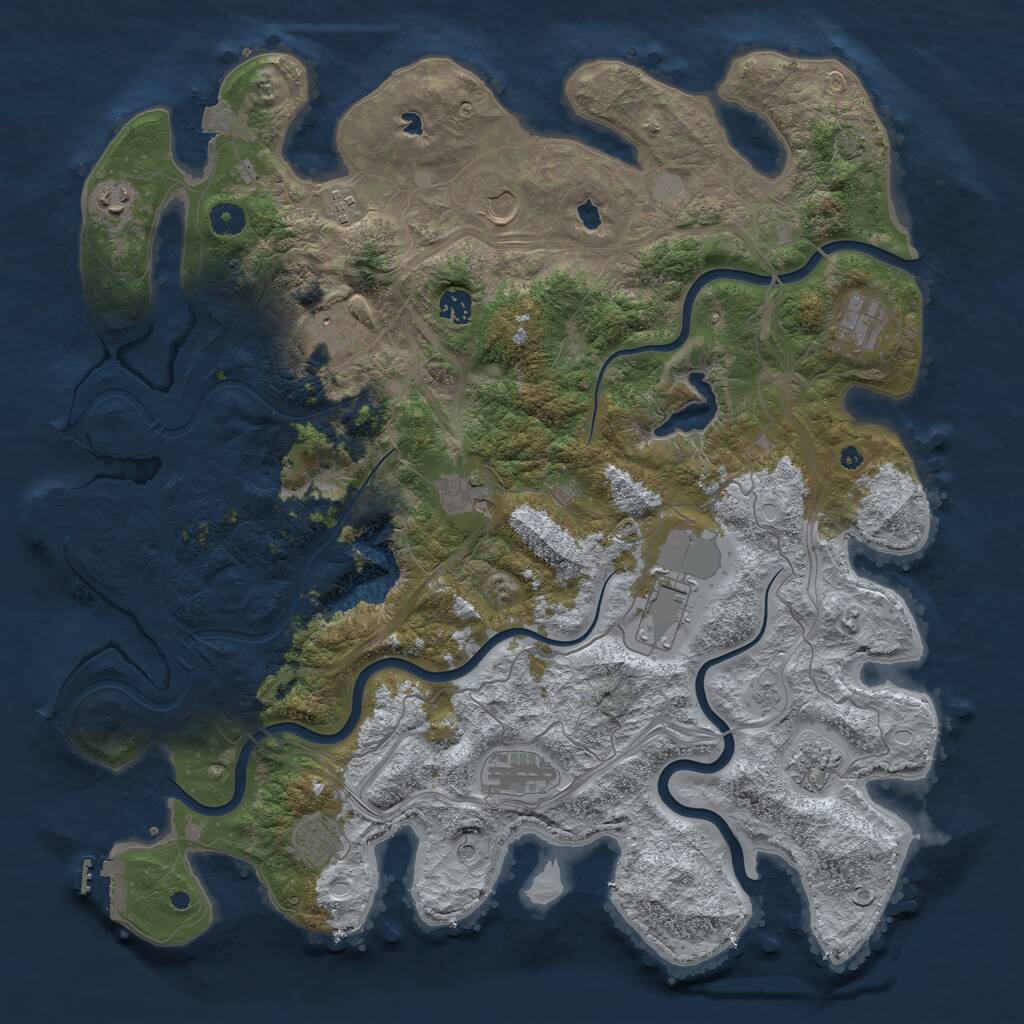 Rust Map: Procedural Map, Size: 4500, Seed: 1168152, 17 Monuments