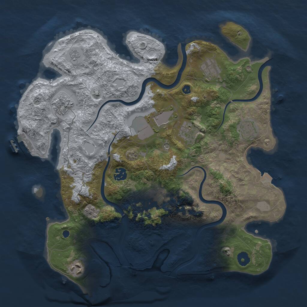 Rust Map: Procedural Map, Size: 3500, Seed: 2248261, 15 Monuments