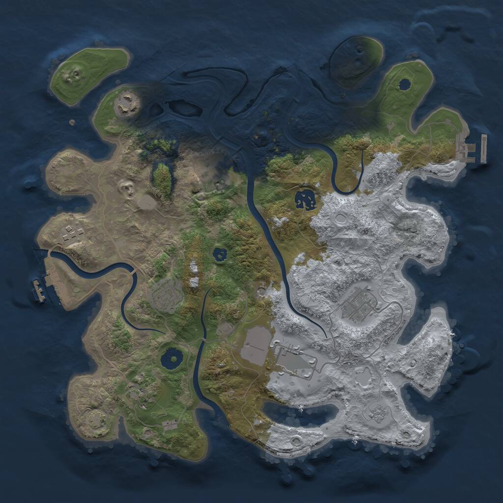 Rust Map: Procedural Map, Size: 3500, Seed: 1775262, 14 Monuments