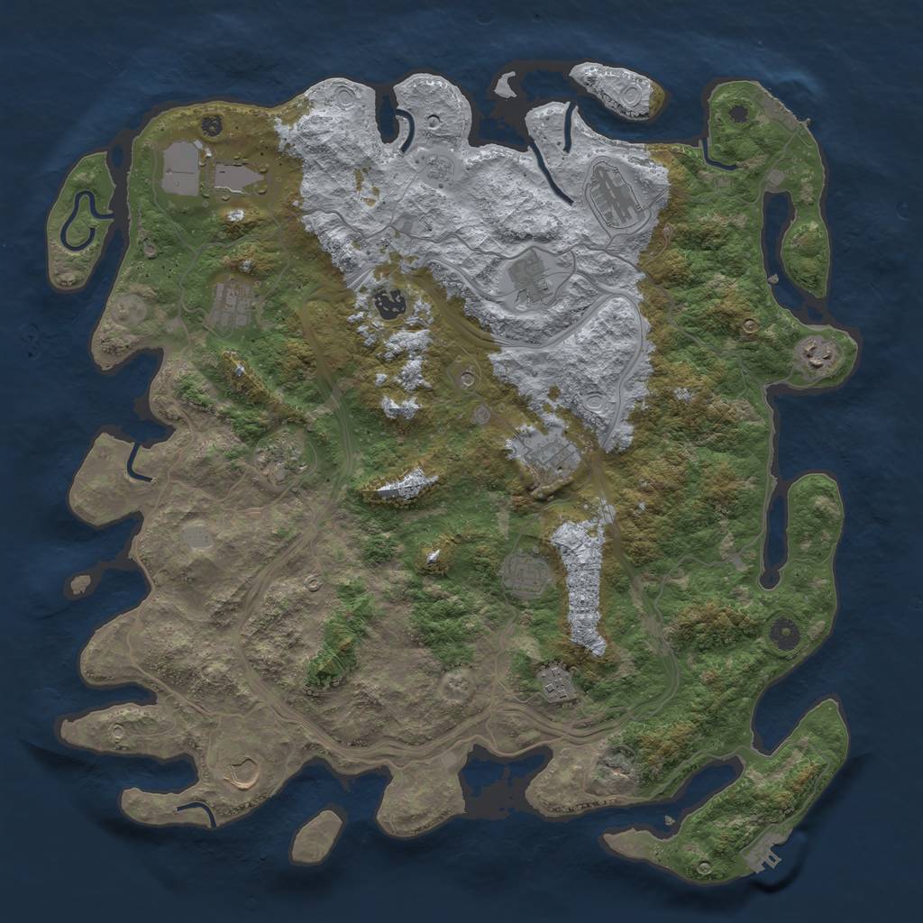 Rust Map: Procedural Map, Size: 4500, Seed: 6109385, 18 Monuments