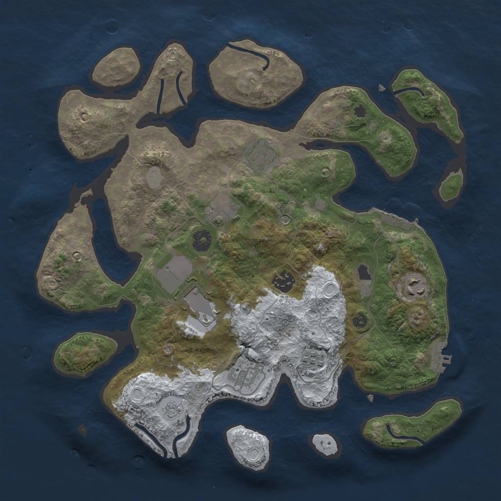 Rust Map: Procedural Map, Size: 3550, Seed: 453696, 16 Monuments