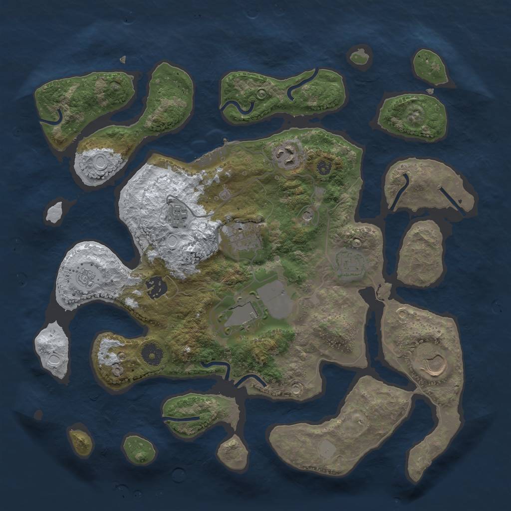 Rust Map: Procedural Map, Size: 3550, Seed: 345309, 15 Monuments