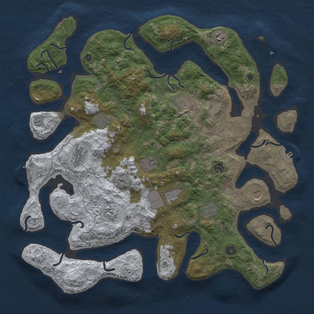 Rust Map: Procedural Map, Size: 4500, Seed: 4963188, 20 Monuments