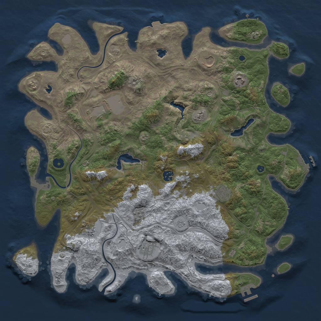 Rust Map: Procedural Map, Size: 4500, Seed: 260887, 14 Monuments