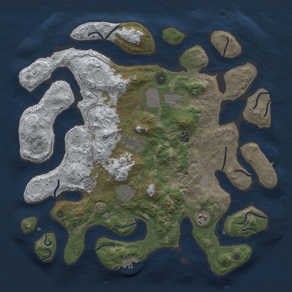 Rust Map: Procedural Map, Size: 4000, Seed: 935943, 15 Monuments