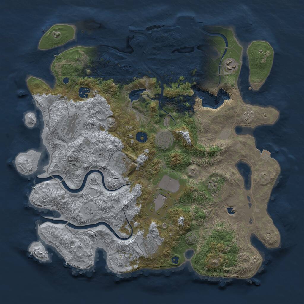 Rust Map: Procedural Map, Size: 4000, Seed: 739806, 14 Monuments