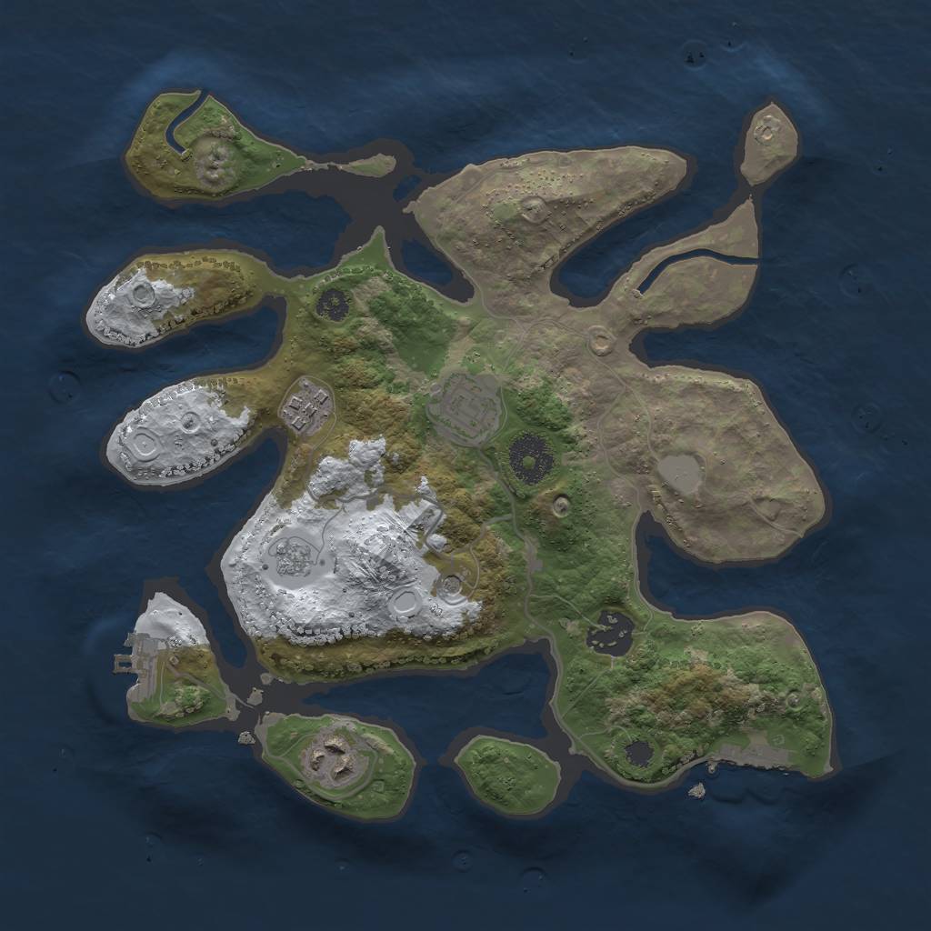 Rust Map: Procedural Map, Size: 3000, Seed: 4680858, 13 Monuments