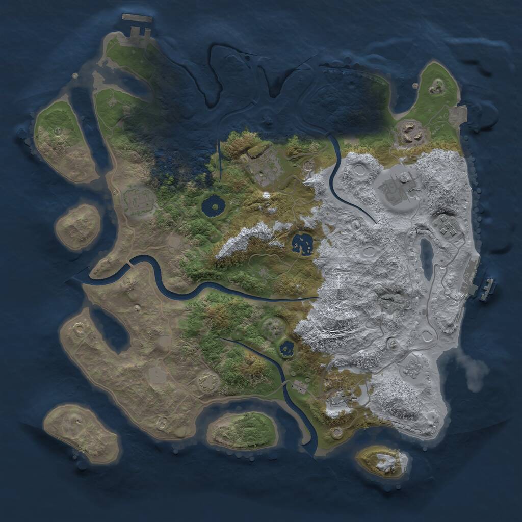 Rust Map: Procedural Map, Size: 3500, Seed: 5467975, 13 Monuments