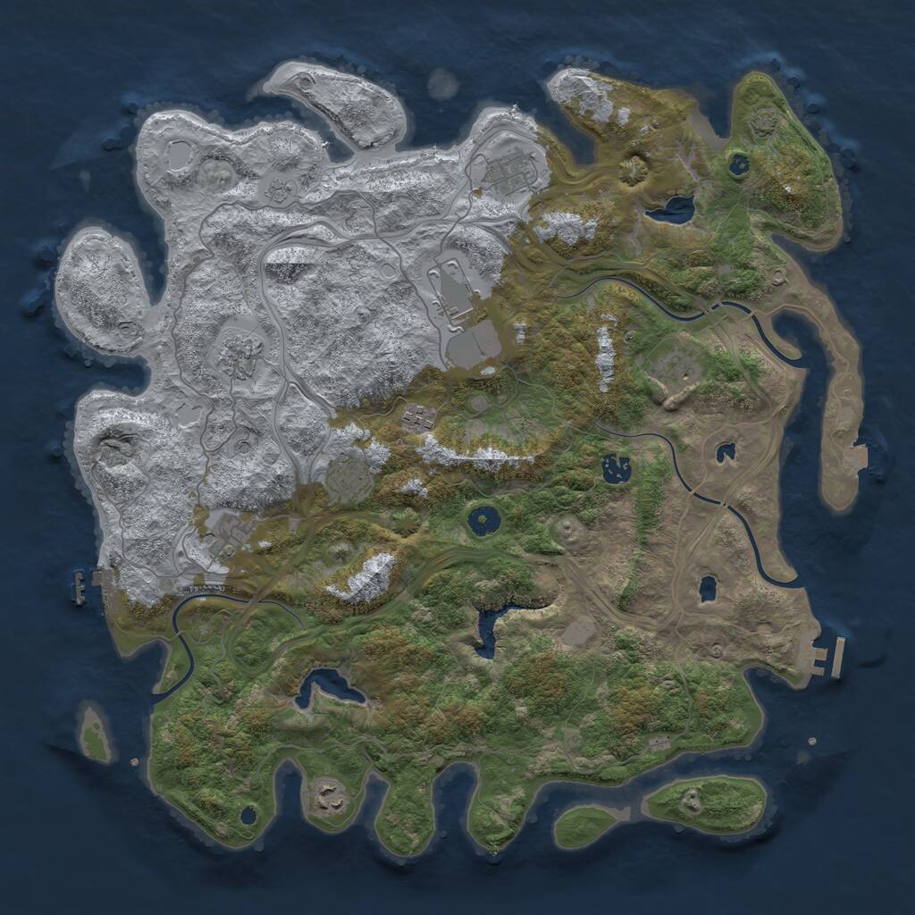Rust Map: Procedural Map, Size: 4500, Seed: 1849299, 15 Monuments