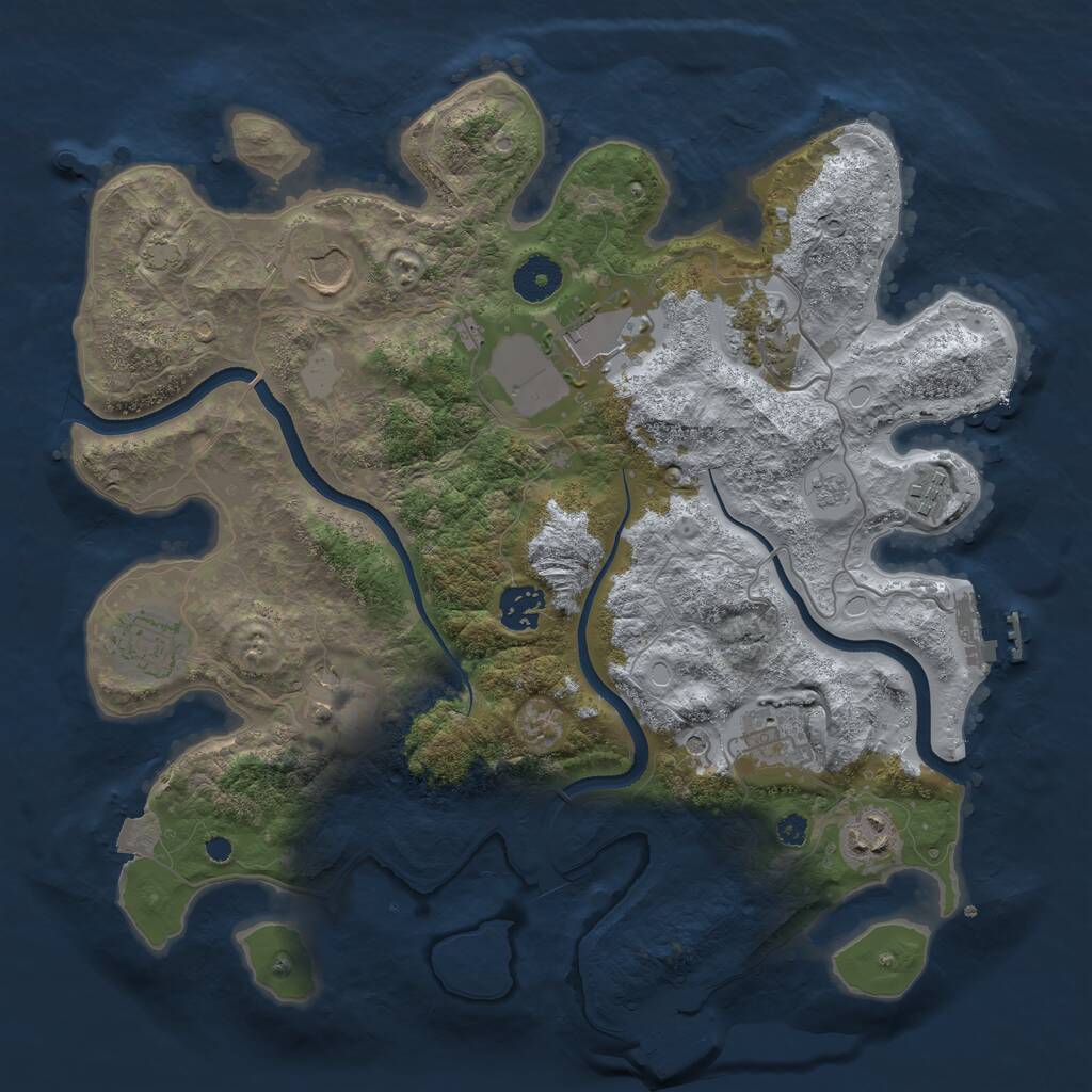 Rust Map: Procedural Map, Size: 3550, Seed: 853493, 15 Monuments