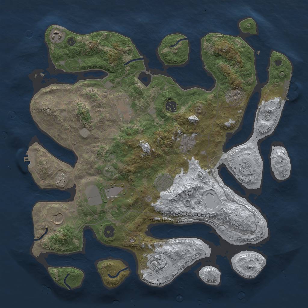 Rust Map: Procedural Map, Size: 4000, Seed: 202258, 18 Monuments