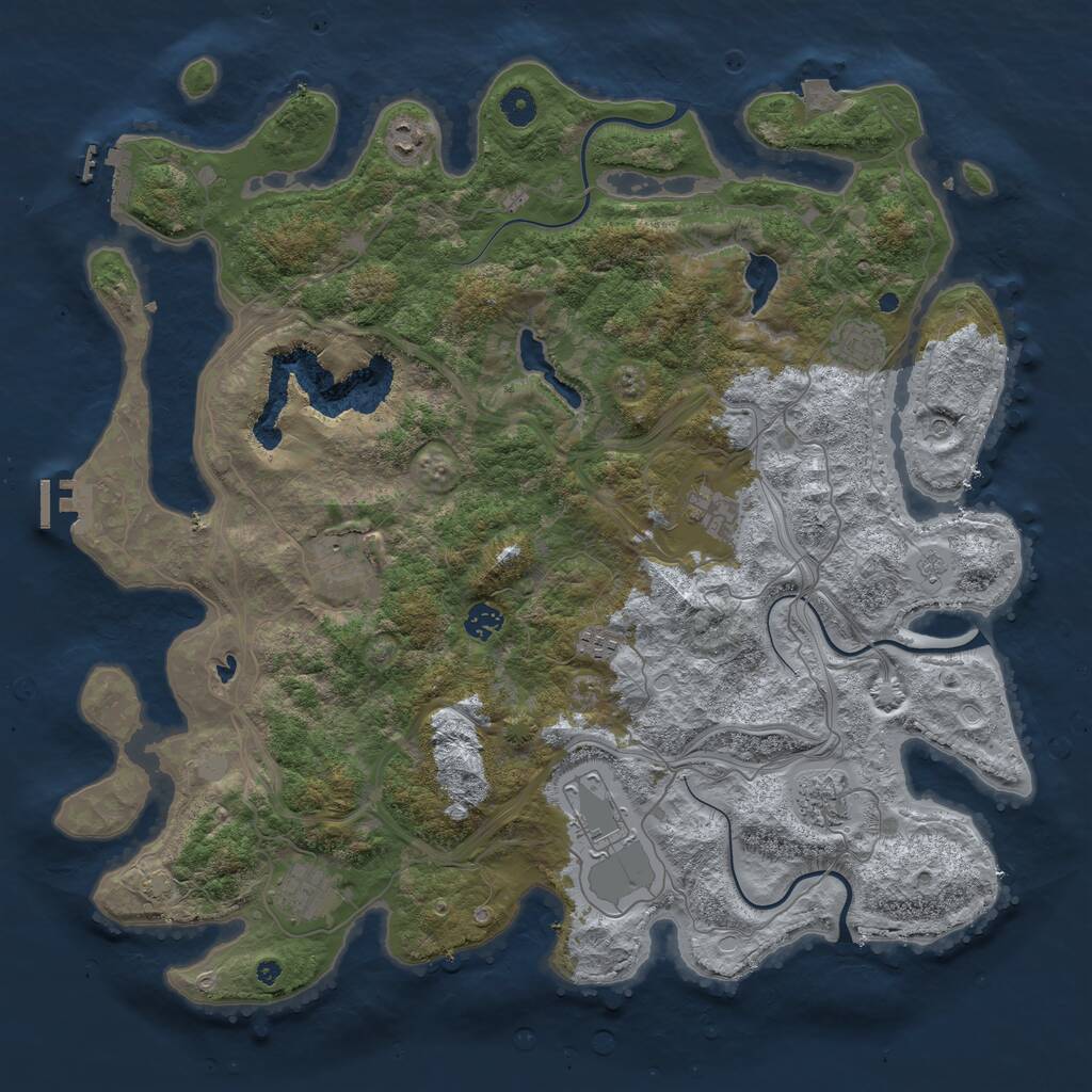Rust Map: Procedural Map, Size: 4500, Seed: 3605080, 15 Monuments