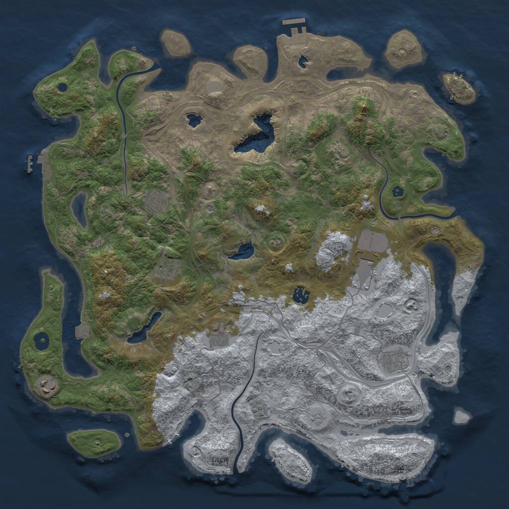 Rust Map: Procedural Map, Size: 4500, Seed: 4448533, 15 Monuments