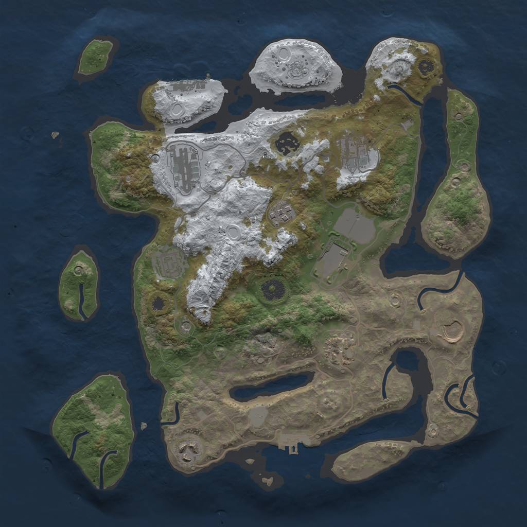 Rust Map: Procedural Map, Size: 3550, Seed: 958606, 18 Monuments