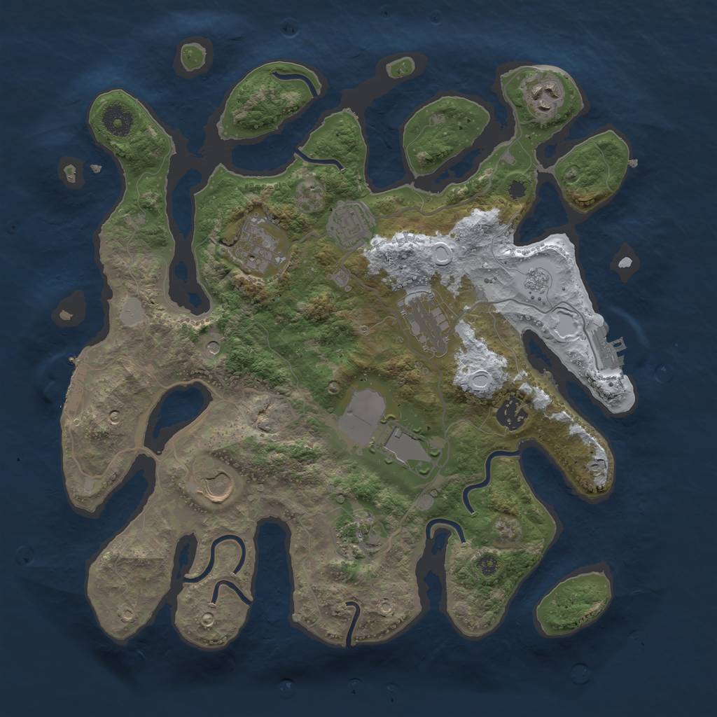 Rust Map: Procedural Map, Size: 3550, Seed: 559754, 17 Monuments