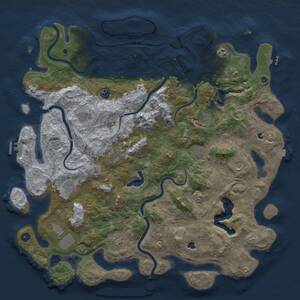 Thumbnail Rust Map: Procedural Map, Size: 5000, Seed: 1234567, 17 Monuments