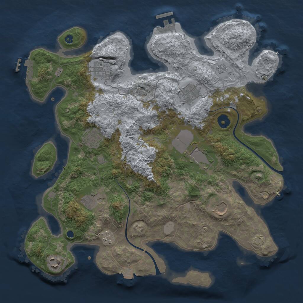 Rust Map: Procedural Map, Size: 3500, Seed: 3524965, 14 Monuments