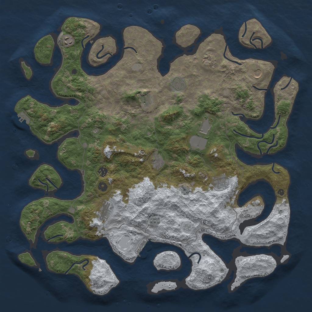 Rust Map: Procedural Map, Size: 4900, Seed: 9811354, 20 Monuments
