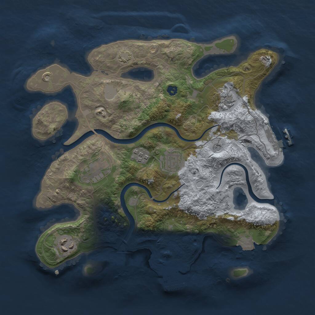 Rust Map: Procedural Map, Size: 3000, Seed: 3108438, 10 Monuments