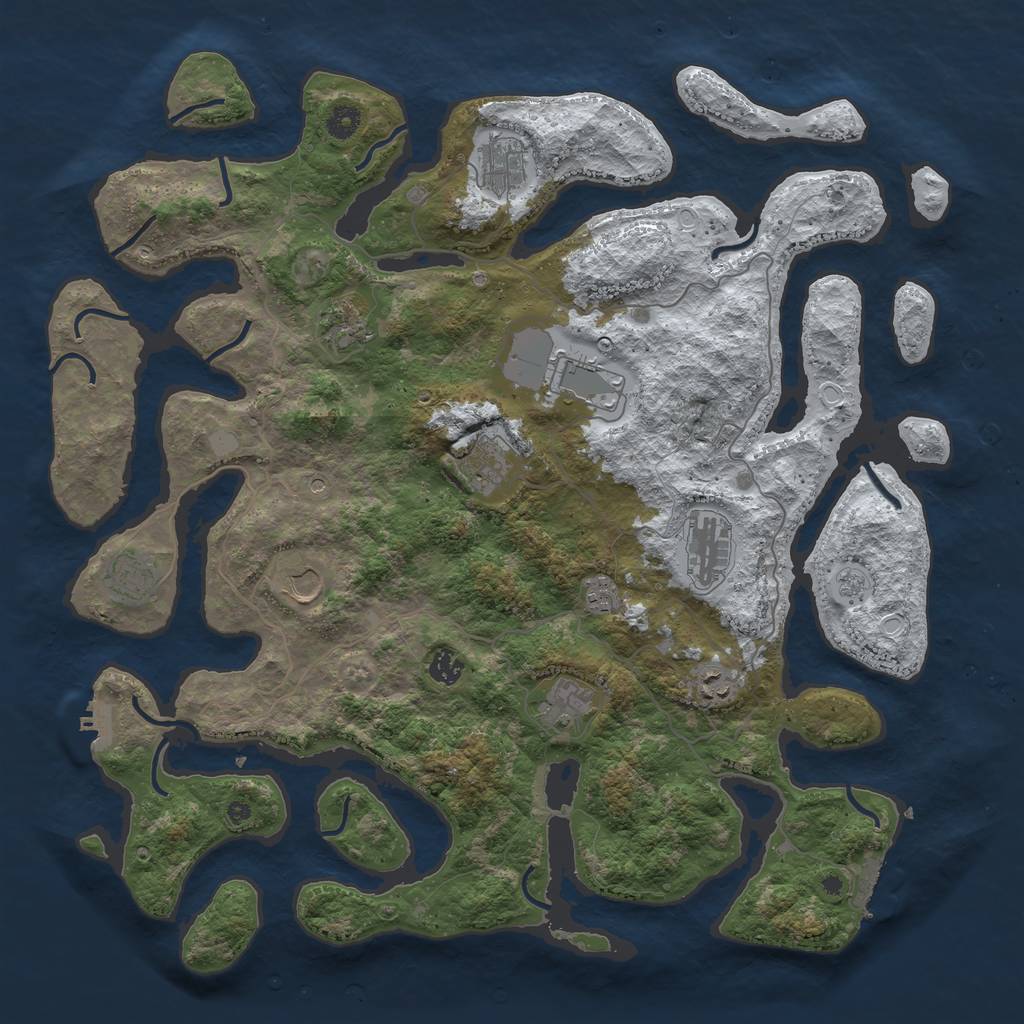 Rust Map: Procedural Map, Size: 4500, Seed: 5285640, 20 Monuments
