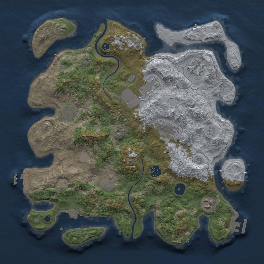 Rust Map: Procedural Map, Size: 3550, Seed: 100322, 13 Monuments