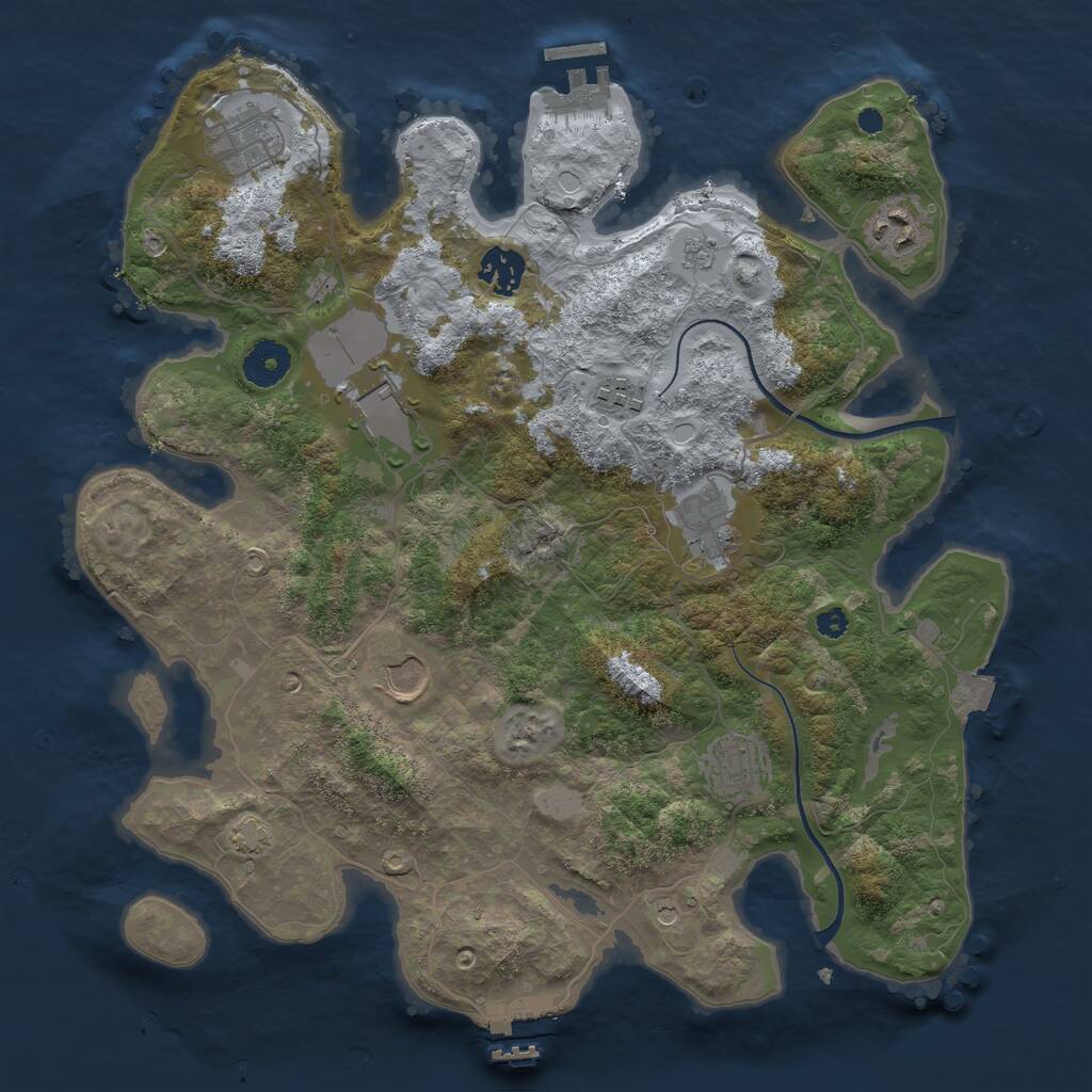 Rust Map: Procedural Map, Size: 3550, Seed: 156337, 14 Monuments