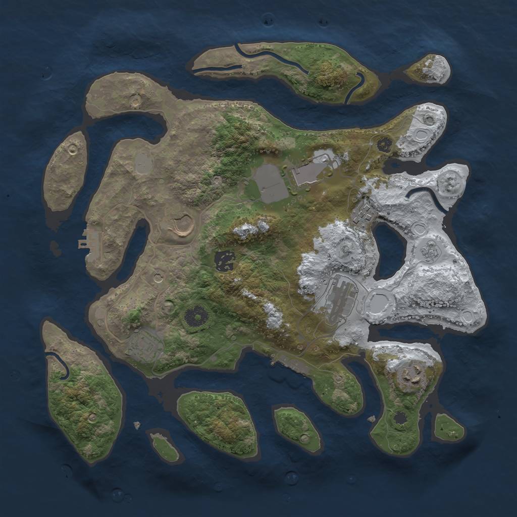Rust Map: Procedural Map, Size: 3500, Seed: 5038837, 16 Monuments