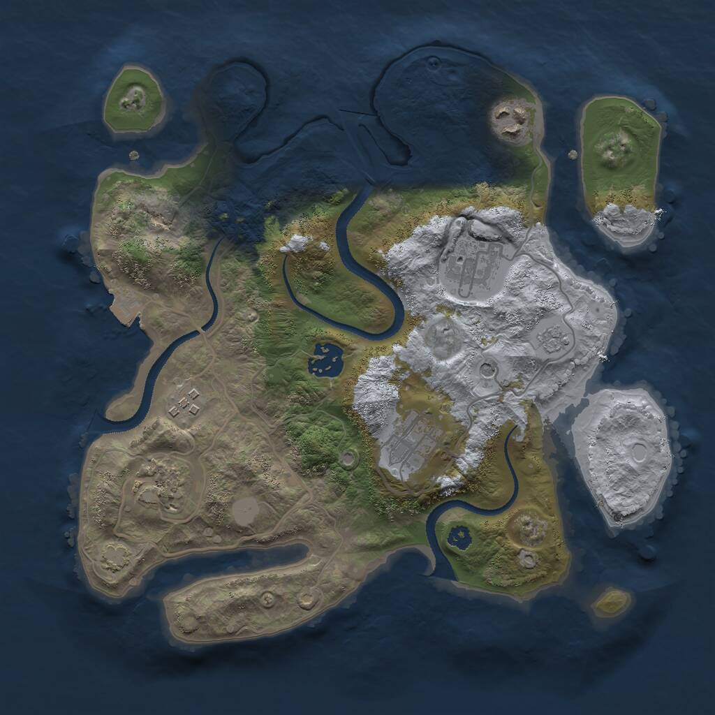 Rust Map: Procedural Map, Size: 3000, Seed: 78551, 10 Monuments
