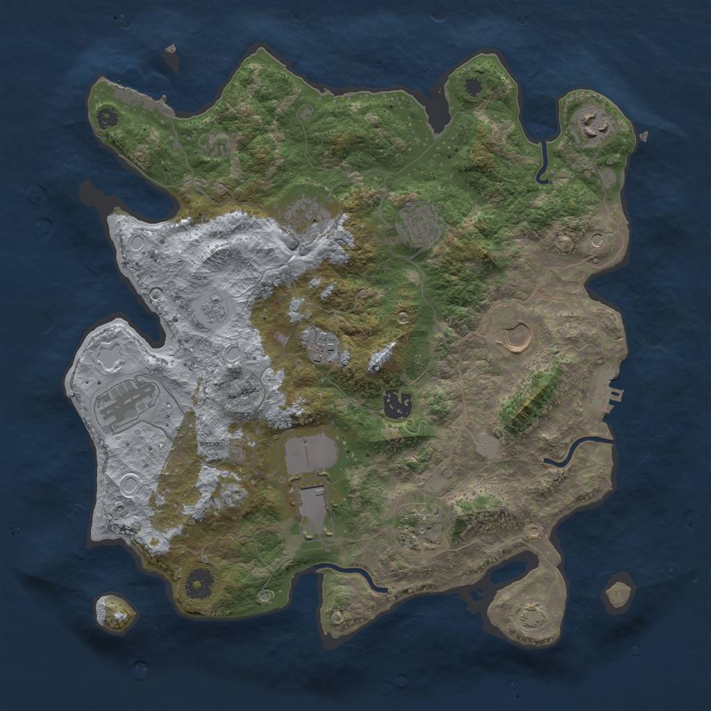 Rust Map: Procedural Map, Size: 3550, Seed: 443947, 17 Monuments