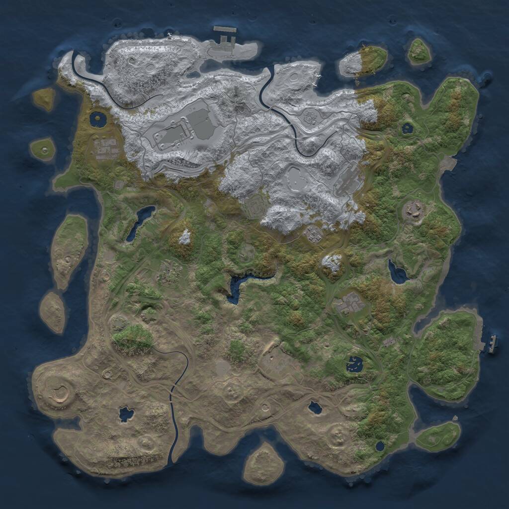 Rust Map: Procedural Map, Size: 4500, Seed: 4262117, 17 Monuments