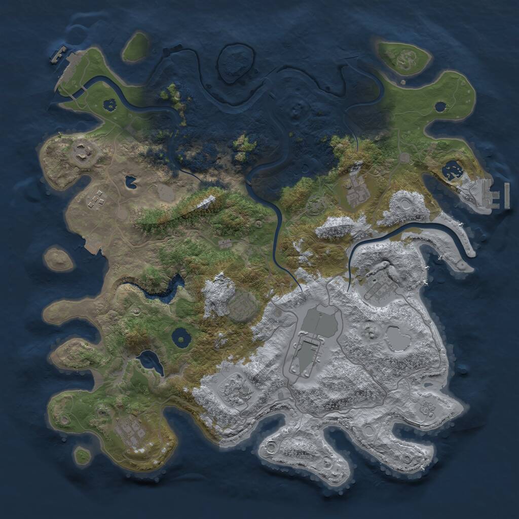Rust Map: Procedural Map, Size: 4000, Seed: 971461, 15 Monuments