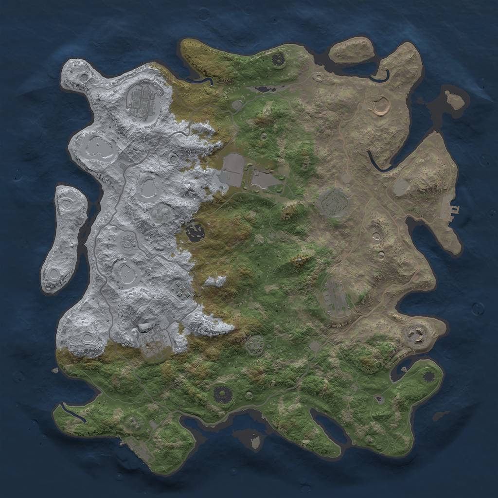 Rust Map: Procedural Map, Size: 4000, Seed: 318547, 17 Monuments