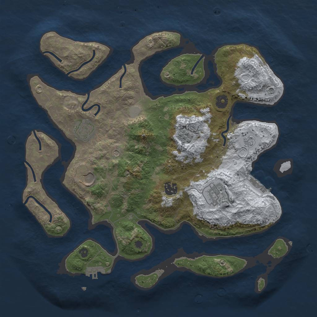 Rust Map: Procedural Map, Size: 3550, Seed: 931094, 14 Monuments