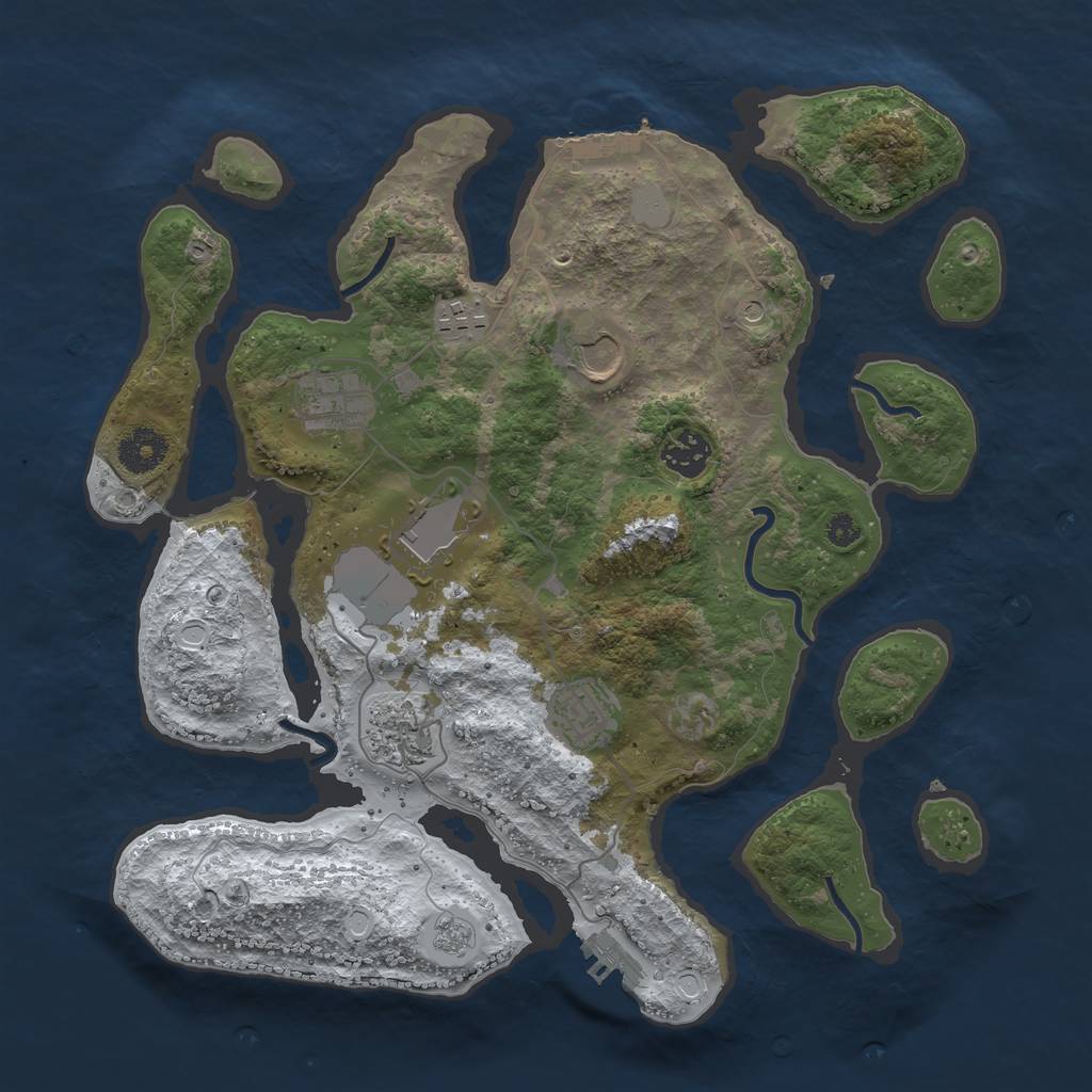 Rust Map: Procedural Map, Size: 3500, Seed: 4814294, 16 Monuments