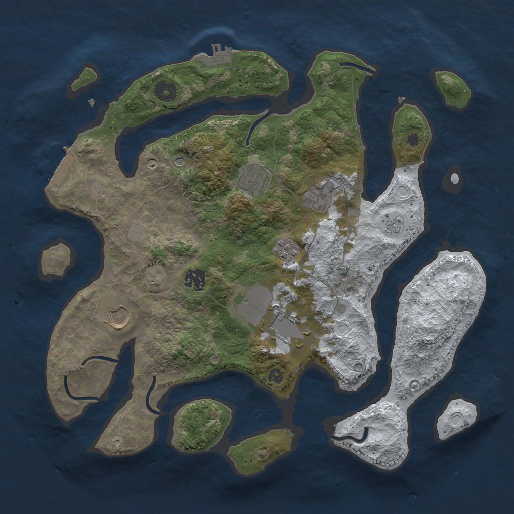 Rust Map: Procedural Map, Size: 3500, Seed: 5110348, 15 Monuments