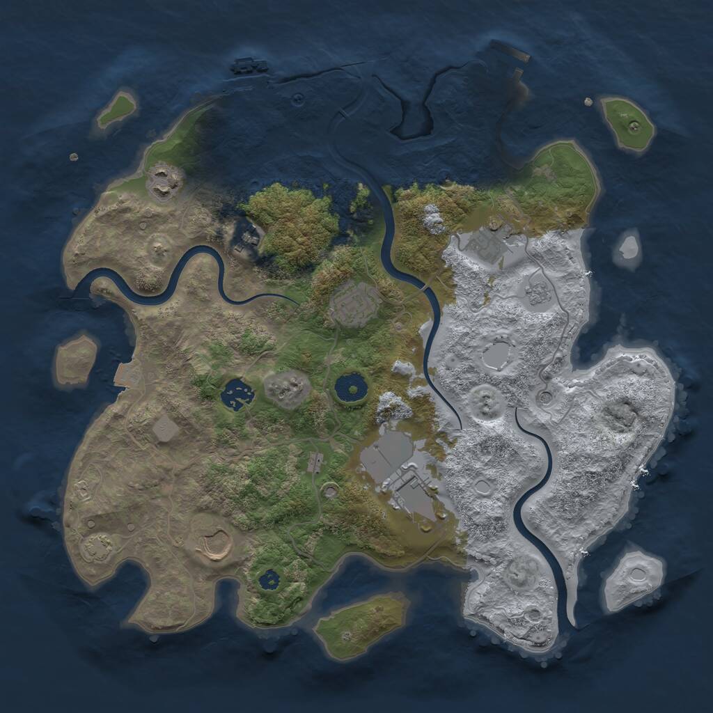Rust Map: Procedural Map, Size: 3500, Seed: 5110348, 13 Monuments