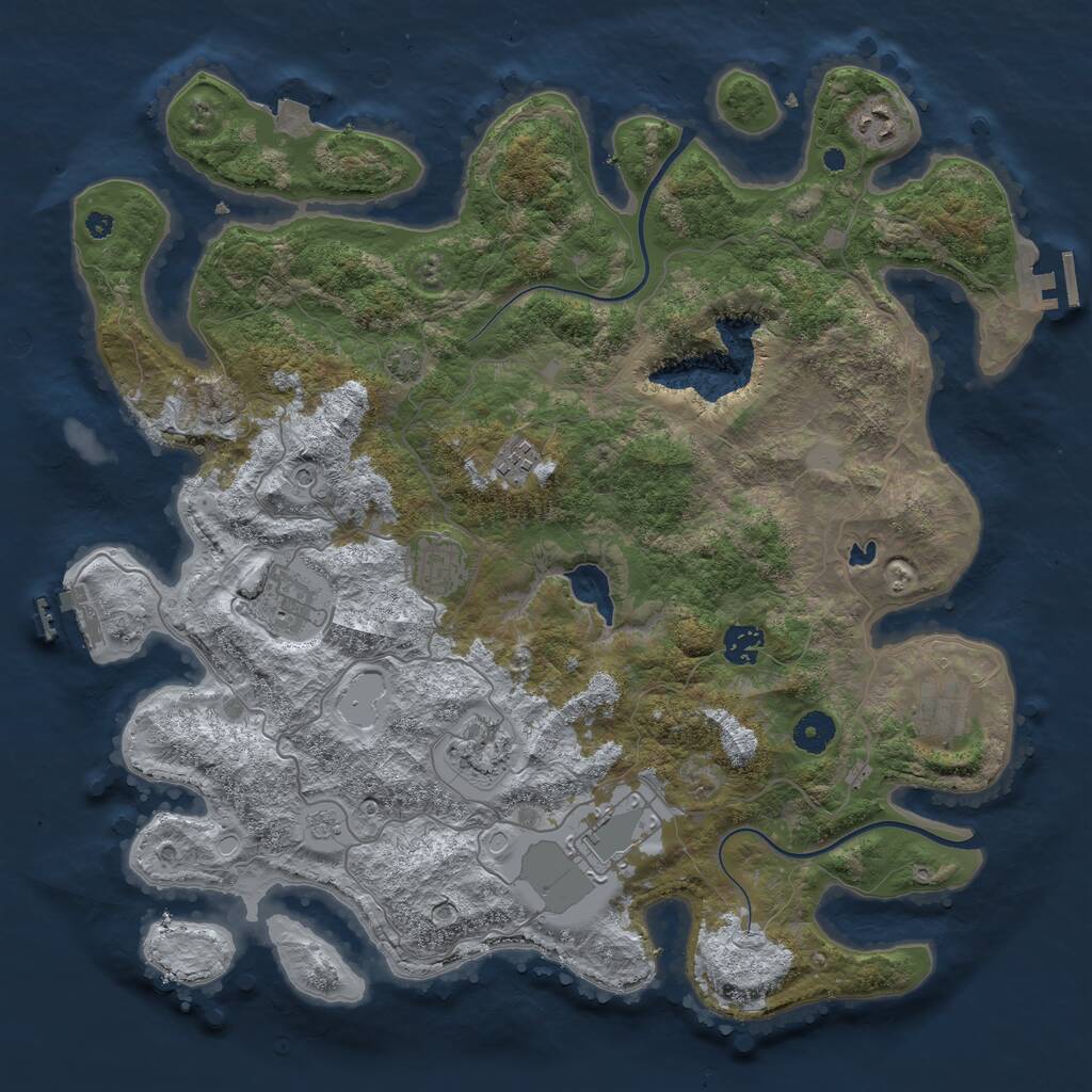 Rust Map: Procedural Map, Size: 4000, Seed: 385920, 14 Monuments