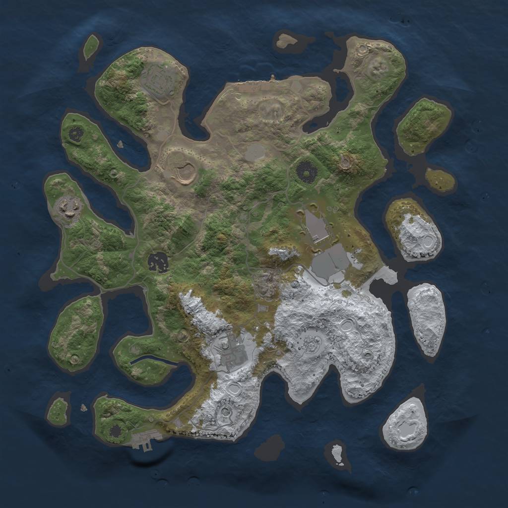 Rust Map: Procedural Map, Size: 3550, Seed: 227029, 15 Monuments