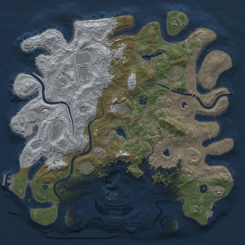 Rust Map: Procedural Map, Size: 4500, Seed: 3320630, 16 Monuments